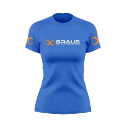Braus Dames Rashguard Short Sleeve Ranked Blauw