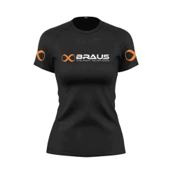 Braus Dames Rashguard Short Sleeve Ranked Zwart