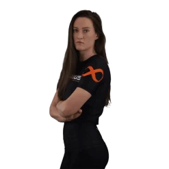 Braus Dames Rashguard Short Sleeve Ranked Zwart -Fightstyle Braus Dames Rashguard Short Sleeve Ranked Zwart zijkant
