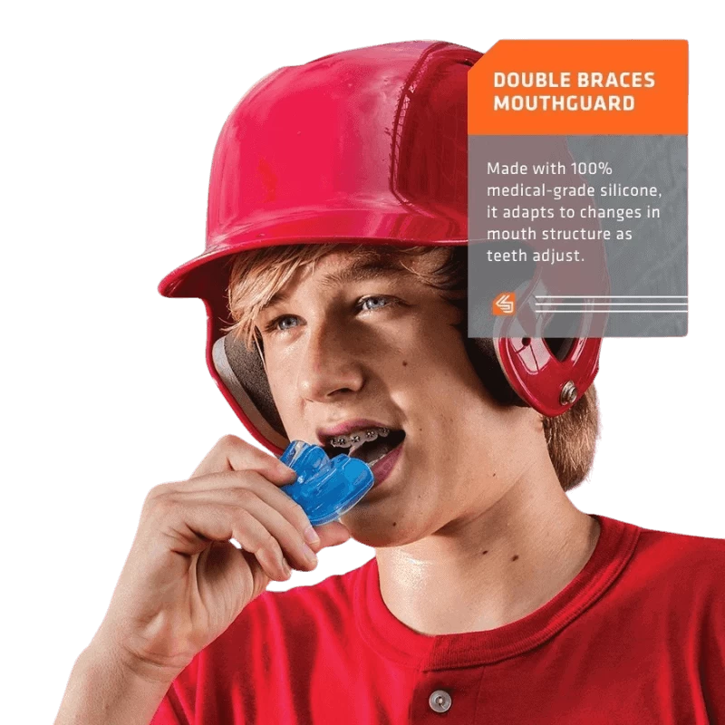 Shock Doctor Dubbel Bitje Beugel Blauw 3 Shock Doctor Dubbel Bitje Beugel Blauw - Afbeelding 3