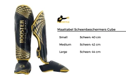 Booster Scheenbeschermers Cube Groen -Fightstyle maattabel booster scheenbeschermers cube 1