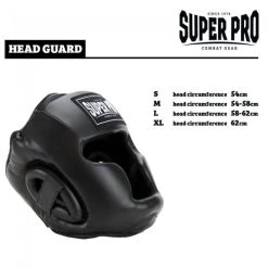 Super Pro Hoofdbeschermer Legionnaire Zwart -Fightstyle maattabel super pro hoofdbeschermer legionnaire