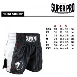 Super Pro Kickboks Broekje Brave Zwart -Fightstyle maattabel super pro kickboks broekje brave 2