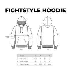 Fightstyle Hoodie Teal Monstera -Fightstyle size guide fightstyle hoodie
