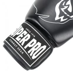 Super Pro Bokshandschoenen Warrior Zwart -Fightstyle super pro kickboks handschoenen warrior zwart