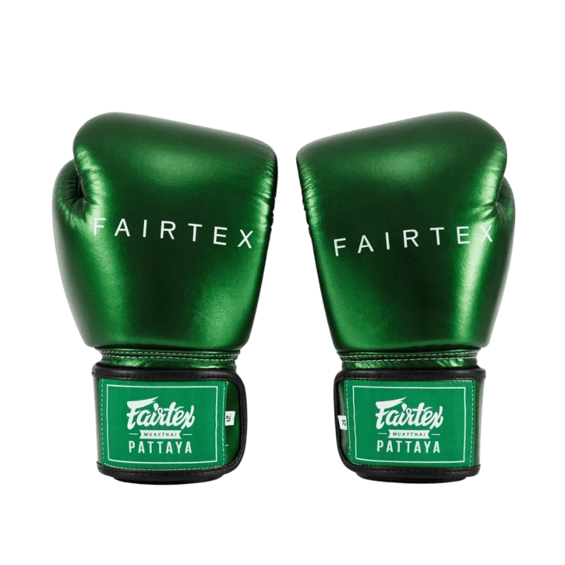 Fairtex Bokshandschoenen Metallic Groen 2 Fairtex Bokshandschoenen Metallic Groen - Afbeelding 2